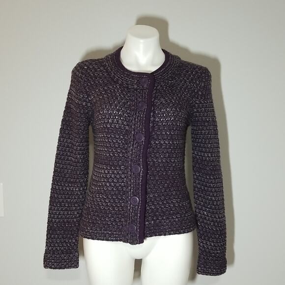 Christopher & Banks Purple Knit Cardigan Sweater - Picture 1 of 8